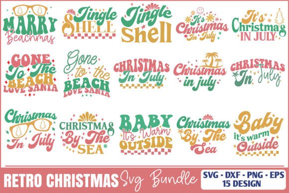 15 Retro Christmas SVG Bundle
