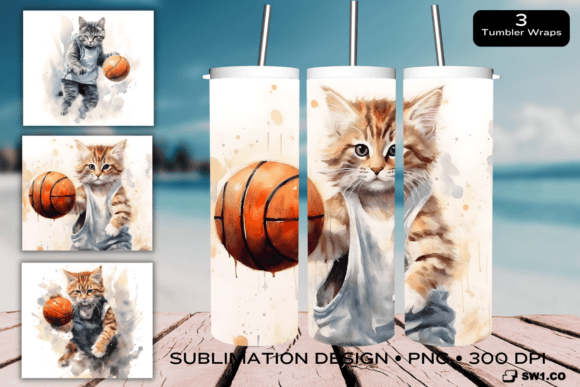 Baby Cat Basketball Tumbler