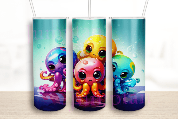 Cute Cartoon Octopuses Tumbler