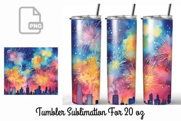 Fireworks Sublimation Tumbler Wrap