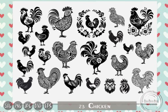 Floral Chicken Zentangle