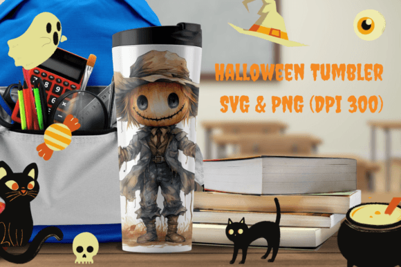 Halloween Tumbler Wrap Watercolor Boys