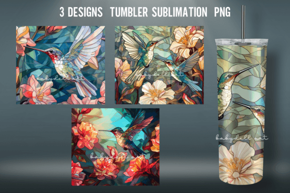 Hummingbird Tumbler Wrap Sublimation PNG