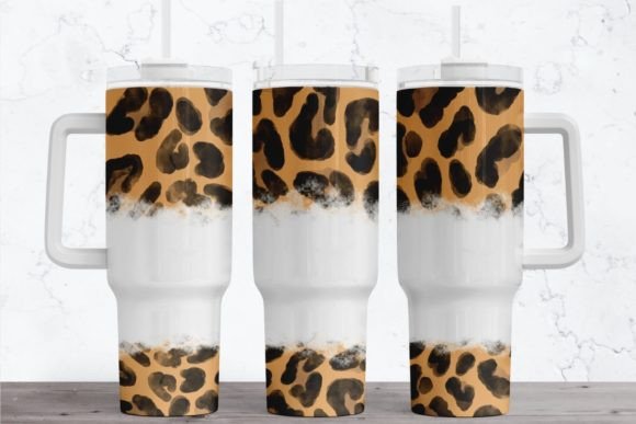 Leopard Print Tumbler Wrap 40oz Quencher
