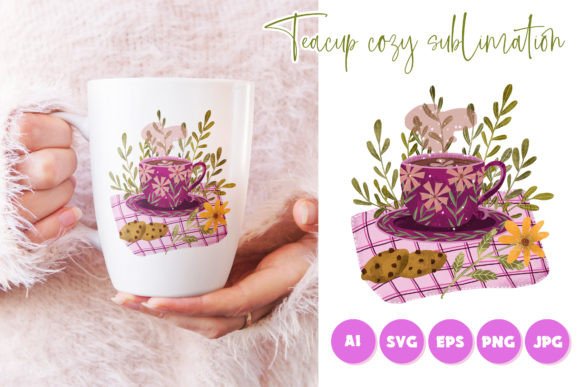 Purple Teacup Sublimation