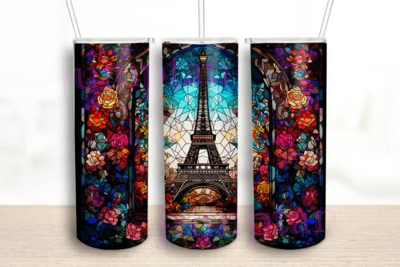 Stained Glass Eiffel Tower Tumbler